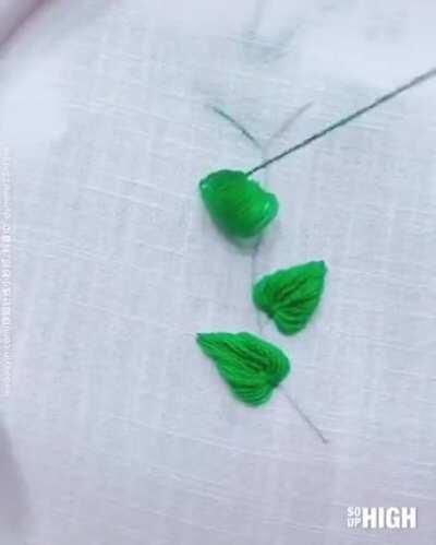 How to embroider a leaf pattern. So interesting