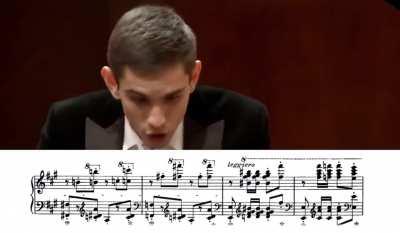 Pianist having a relief of tension after playing “hell part” of Liszt’s Mephisto Waltz