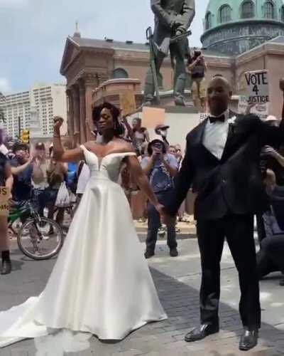 African-American couple got married at today's Black Lives Matter protest in Philadelphia