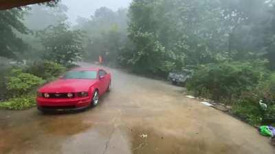 Unexpected thunderstorm in North Georgia. If you like thunder, this one is for you. Also, so glad I washed my car this afternoon.