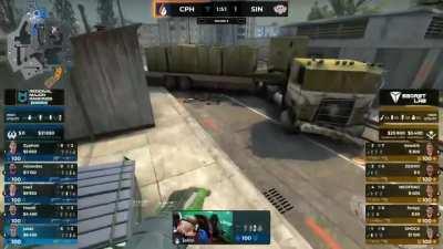 CPH Flames new runboost Molotov from CT spawn to take monster control on Overpass