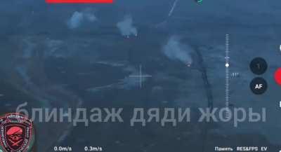 Drone footage of a Russian assault on a Ukrainian defensive position near Novomykhailivka, December 2023 (more info in desc.)