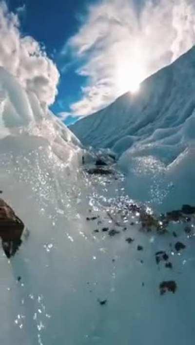 Crystal clear water straight from the Glacier, Alaska