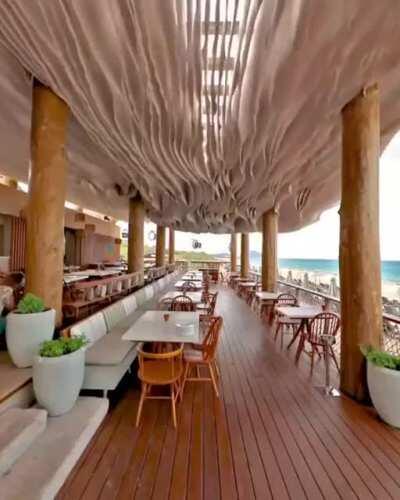 When the wind hits the ceiling of this beach side bar