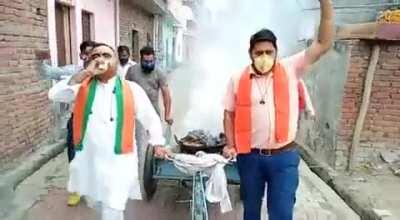 Viraat Ancient Endian Medical Science: The smoke from these 'Moving Hawans' as they call it, cures people suffering from COVID19 and the chants of Jai Shree Ram spreads the message of positivity as desired by the visionary Supreme Leader