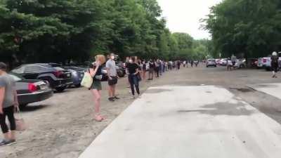 Lines to vote in Atlanta, Georgia with reports of extremely long waits, broken machines, and missing mail-in ballots