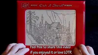 Reddit asked me to make Rivendell with an Etch-a-Sketch. How'd I do?