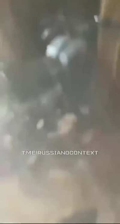 Two recent instances of a group of soldiers in a house getting attacked by an FPV drone, Russians in the first clip and Ukrainians in the second [October 2024]