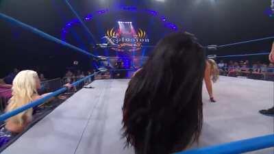 Gail Kim crotched on the top rope by Velvet Sky