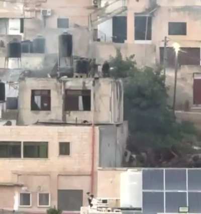 Another video of Israeli soldiers throwing Palestinians off the roof in Jenin, West Bank yesterday