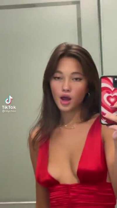 Lily Chee Beautiful in a Red Dress