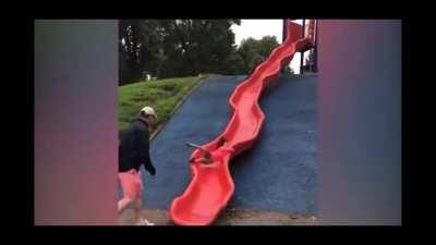 HMFT after I go down this totally safe slide...