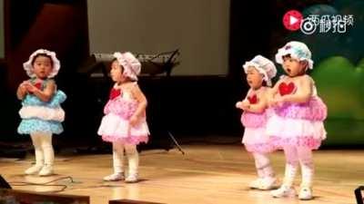 The show must go on! (Little girl cries while dancing)