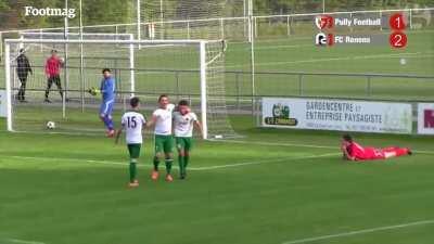 Defender scores stunning overhead kick … own goal