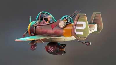 SNK Metal Slug Bomber - Flying Tara - 3d modeling by Artforge, 2022