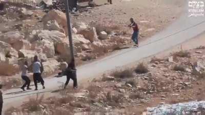 Israeli settler killing an unarmed Palestinian while IDF was watching