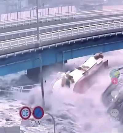 Insane Tsunami Footage, Topples Giant Boats, Vans, Like Nothing