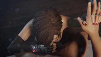 Handholding blowjob from Tifa