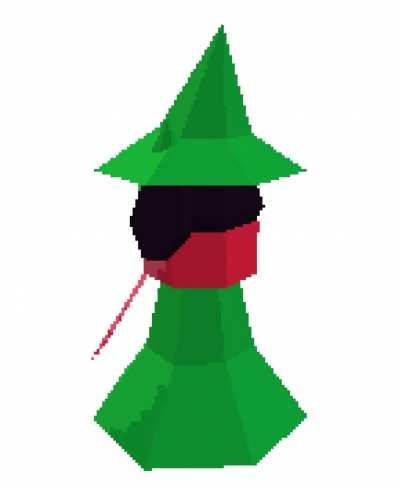 A low poly 3D model of Ralsei I made in Blockbench :)