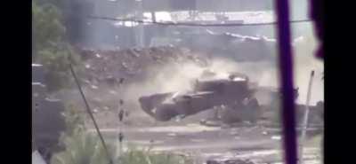 Tank Fires Directly At Cameraman, Projectile Visible