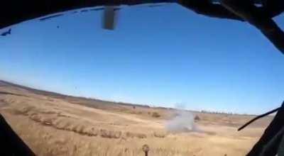 Extremely Unique Footage of the crash of the shot down Ukrainian Mi-8 helicopter, this time from the helicopter escorting it, which then lands to attempt to rescue the crew