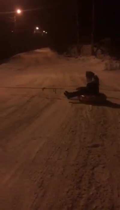 WCGW Extreme land based winter tubing.