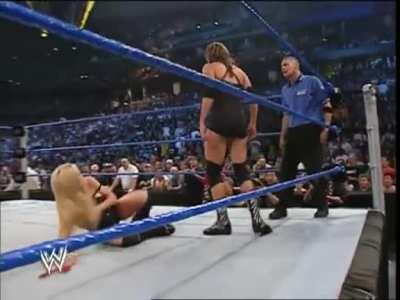 Sable kicks Stephanie McMahon downstairs