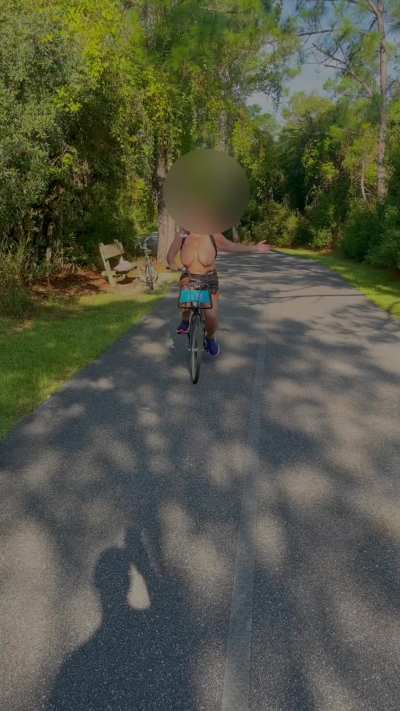 Topless bike ride in park!