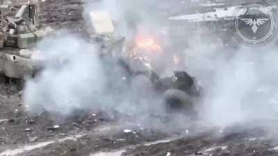 Russian BTR destroyed by Ukrainian drone