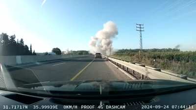 Hezbollah rockets explode right next to highway in Israel