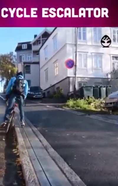 Cycle escalator in Norway