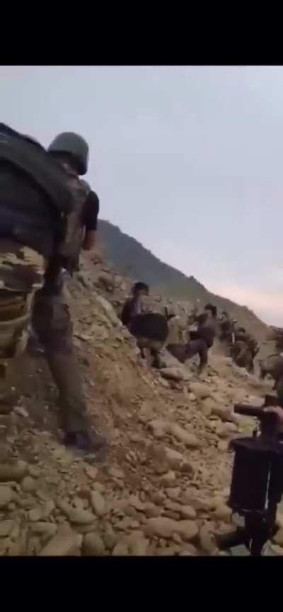 Meitei Militia shooting at Kuki militias attacking from nearby Hilltop