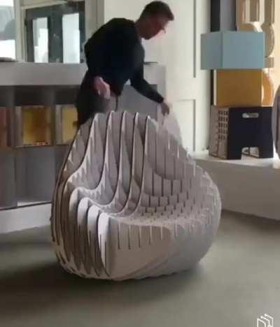 This chair made of cardboard