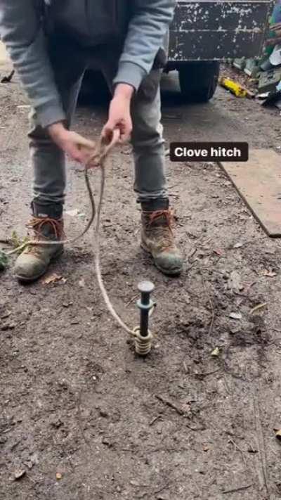 Removing A Deeply Driven Ground Anchor Using A Rope And A Counter Lever