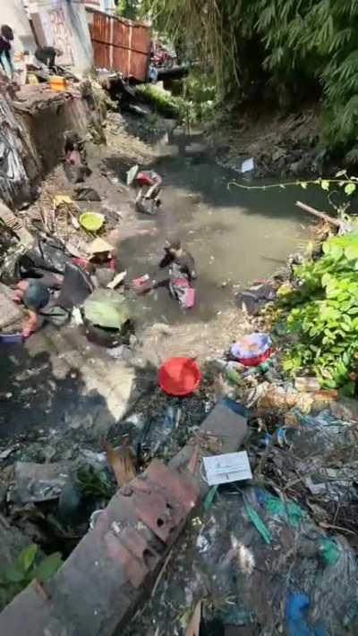 This heavily polluted creek being cleaned up