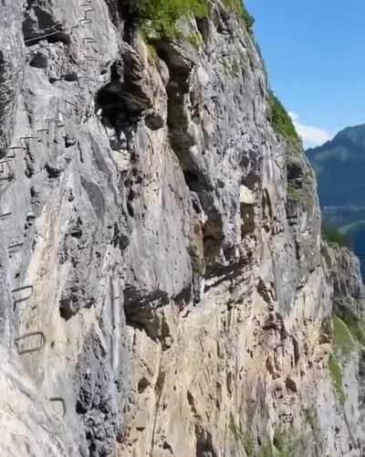 Insane Breathtaking Cliff Hiking in Interlaken, Switzerland. Will you do this? Every step matters!!