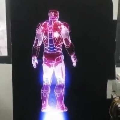 Iron Man sketched by LED fan