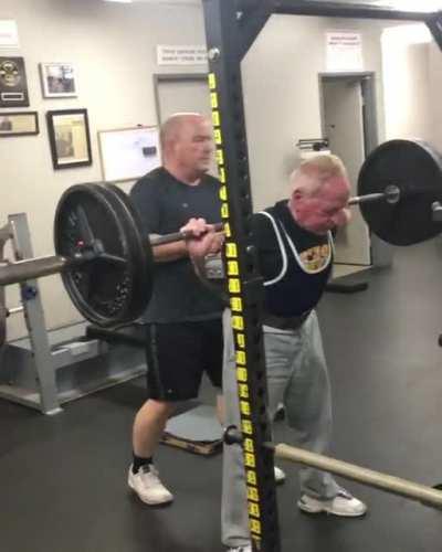 My friend Joe squatting 225x5 at 91 years old