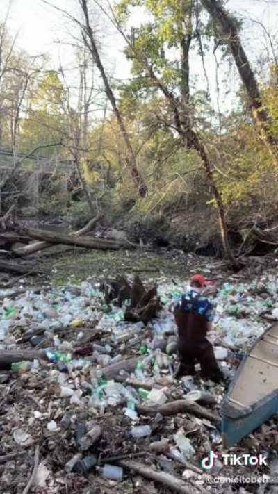 A plastic stream, right in the heart of the American South. This video went viral on TikTok, and there will be more videos like it.