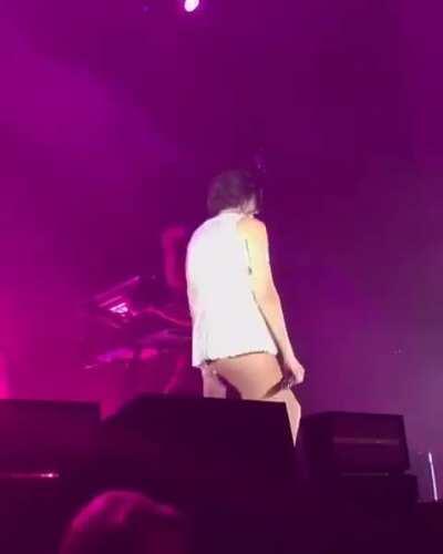 Dua being a cock-tease in a mini-skirt