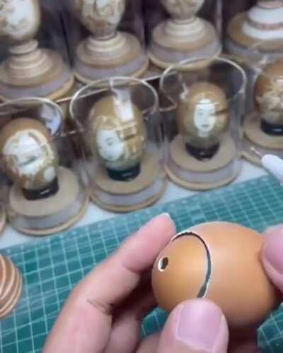 The fragile art of egg shell carving