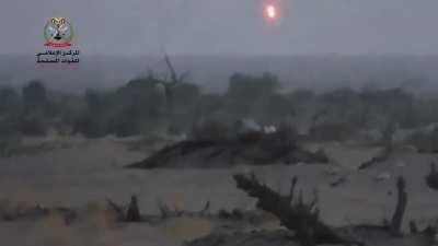 Yemen National Army use anti-armor missiles and heavy machine guns to burn Houthi vehicles on the front lines west of Ma'rib governorate