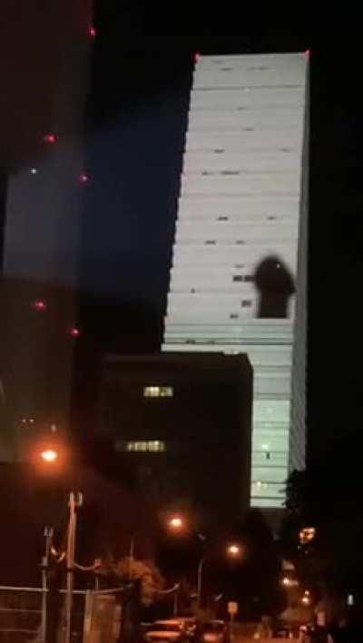 Illuminating a 200 Meter high building and then this happens