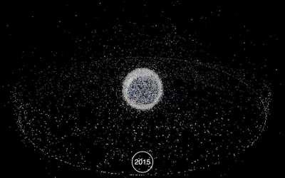 Comparison of the amount of space debris: 1957 - 2015.