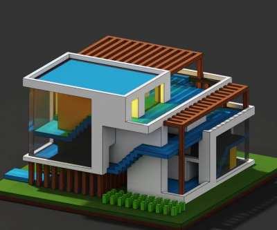 I looked at a lot of modern architecture and made a generator of modern houses