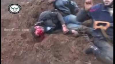 Syrian rebel gets shot in the head while fighting SAA (2014)