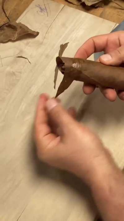 Wrapping and capping a cigar