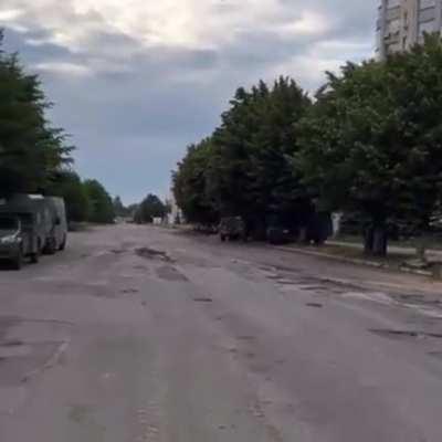 T-34 monument with somehow turned on engines. It even drove some distance. Lisichansk.