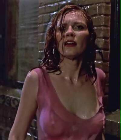 Kirsten Dunst soaking wet t-shirt and hard nipples