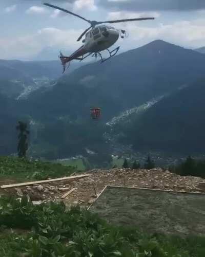 Pouring Concrete with a Helicopter